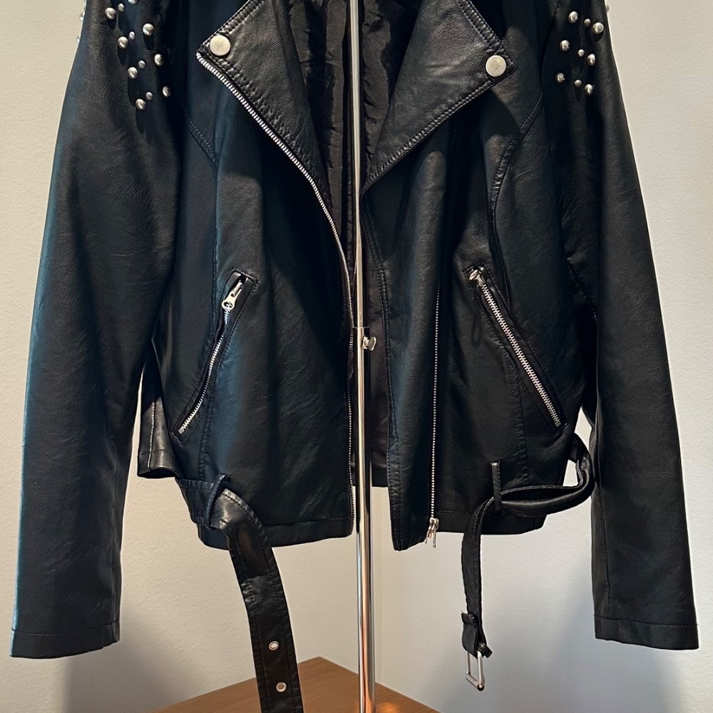 Baccini Vegan Leather Motorcycle Jacket Sz:XL